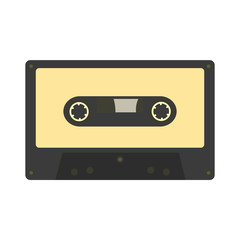 Audio cassette icon. Retro music gadget from 21-st century.