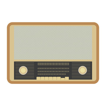 Retro radiogramophone icon. Music gadget from 21-st century.