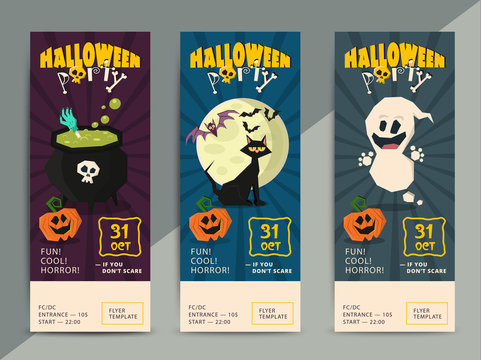 Happy Halloween party flyer template design. All hallow eve post
