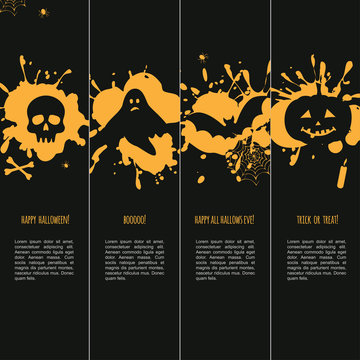 set of banner templates for Halloween