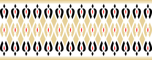Elegant decorative border made up of golden red and black colors