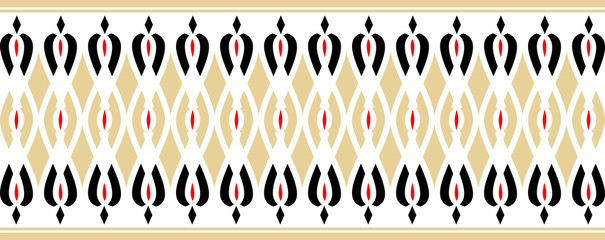 Elegant decorative border made up of golden red and black colors
