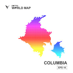 Map Of Columbia Dotted Vector,Abstract computer graphic colorful