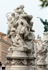 Fototapeta na wymiar Sculpture at Vittorio Emanuele II Bridge, Rome, Italy.
