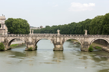 Fototapeta na wymiar The Bridge of Sant Angelo in Rome, Italy