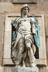 Rome - The Mausoleum of Hadrian (Castel of Sant' Angelo).  The original marble statue of the angel...