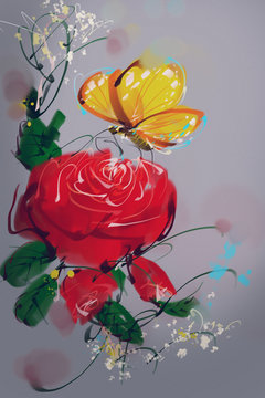 Digital Painting the Roses Red Order a bouquet Reframe