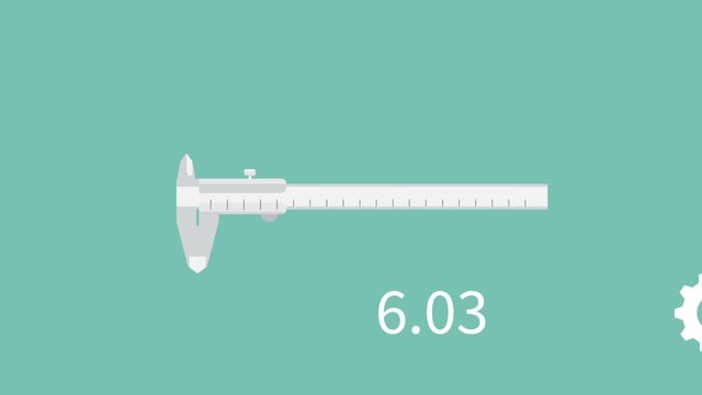 Caliper and gear. Accurate measuring instrument. Implementation details of measurement.