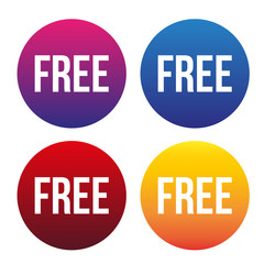 Free button for web vector set
