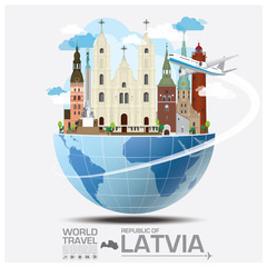 Republic Of Latvia Landmark Global Travel And Journey Infographi