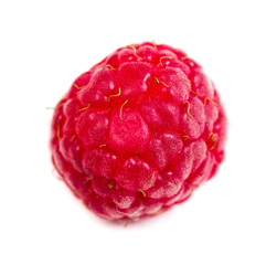 Fresh ripe raspberry macro shot isolated