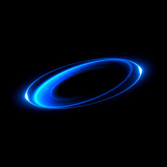 Circular lens flare. Abstract rotational galaxy. Beautiful ellipse border. Luxury shining hole. Rotational lines. Power energy element. Space for message. Abstract ring background.