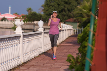 sporty woman jogging