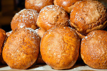 pastry rolls lined in a row