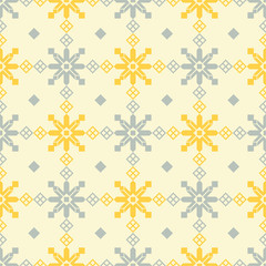 Decorative Christmas seamless background with snowflakes. Print. Repeating background. Cloth design, wallpaper.