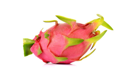 Fresh dragon fruit on white background.