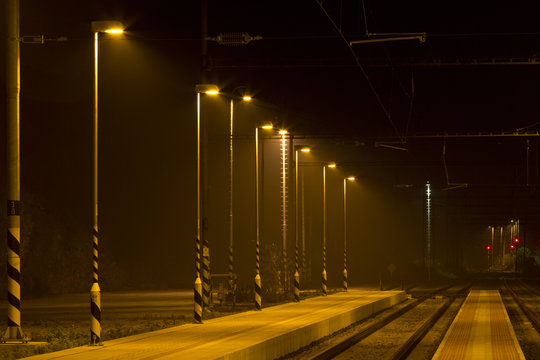 railway station sodium  streetlights