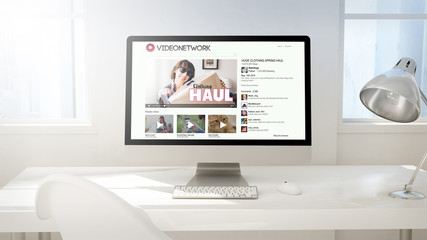 workspace background computer showing vlog