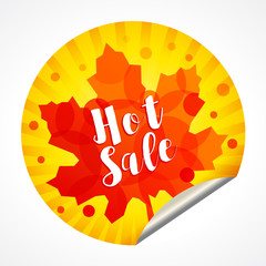 Hot sale and best price sticker template. Vector  maple leaf.
