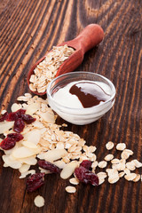 Oatmeal flakes. Healthy eating.