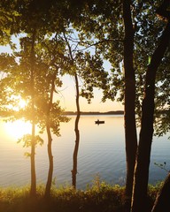 angler bei sonnenuntergang