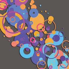 Fototapeta na wymiar Colorful Abstract Background with Dots, Rings, Bubbles