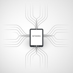 Abstract Networking, Mobile Computing and Technology Concept with Tablet PC
