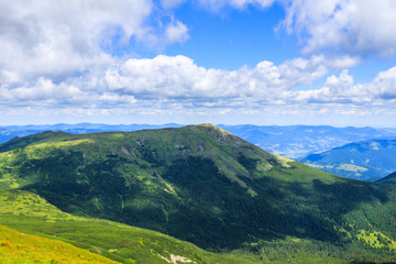 Picturesque Carpathian mountains, nature landscape in summer, Ukraine.