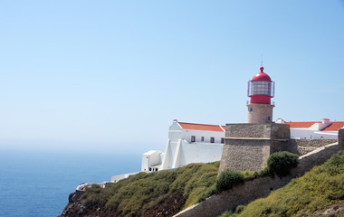 Fototapeta na wymiar Lighthouse at Cape St. Vincent, Algarve, Portugal