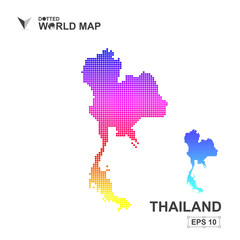 Map Of Thailand Dotted Vector,Abstract computer graphic colorful