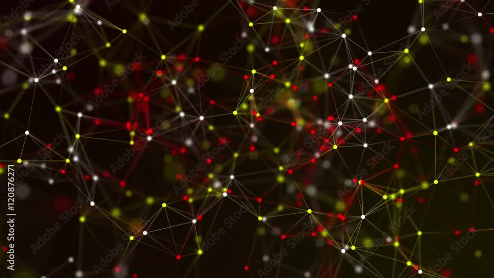 Aufkleber abstract dark geometric background with color lines and dots