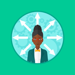 Woman choosing career way vector illustration.