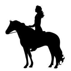 vector silhouette of a man on horseback.
