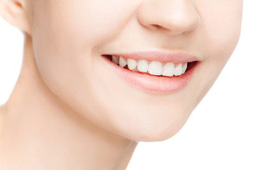 Obraz premium Beautiful and healthy woman smile, close-up