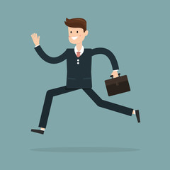 Businessman jumping, Business concept.