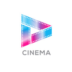 Fototapeta na wymiar Abstract letter D logo for videotape film production