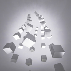 3D rendering of abstract cube geometric background