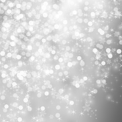 Defocused Lights on grey background. Christmas background