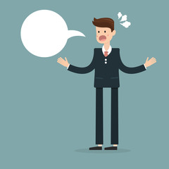 businessman shouting angrily. vector