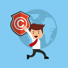 businessman avatar with copyright concept vector illustration, eps10