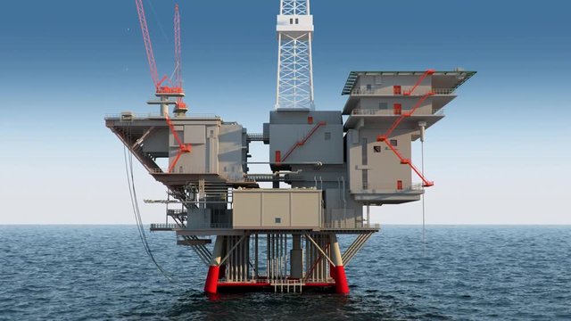 oil platform in ocean
