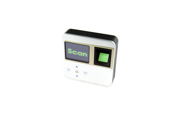 Reader proximity card machine on white backgroud.