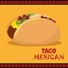 cartoon taco food mexico design isolated vector illustration eps 10