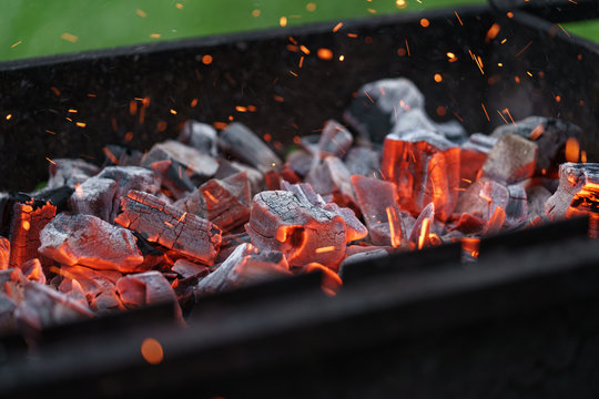 Charcoal Preparing For Making Bbq In Mangal