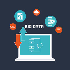 big data management icons vector illustration design