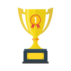 Vector Trophy Cup Flat Icon