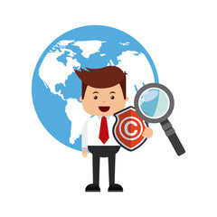 copyright set flat icons vector illustration design