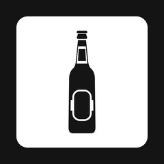 Bottle of beer icon in simple style isolated on white background. Drink symbol vector illustration