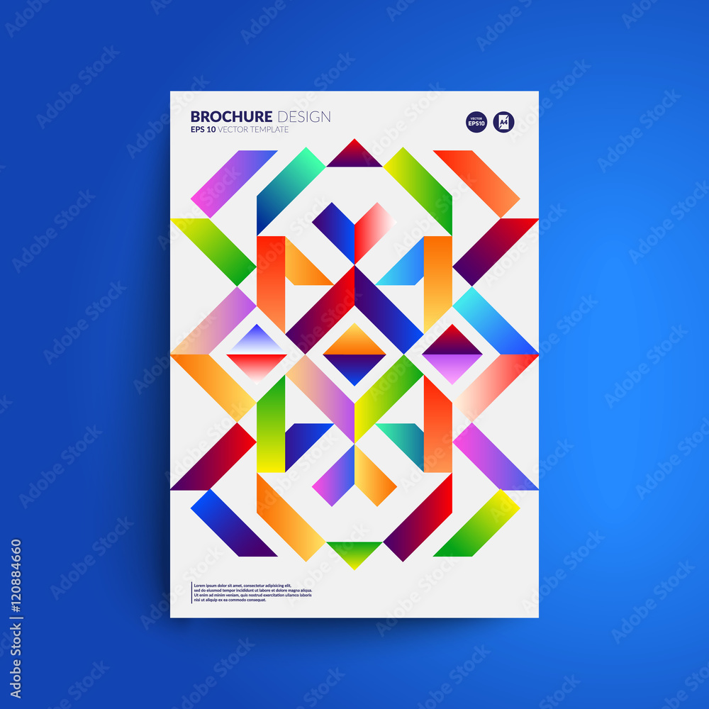 Poster abstract cover design with colorful geometric pattern. eps10 vector.