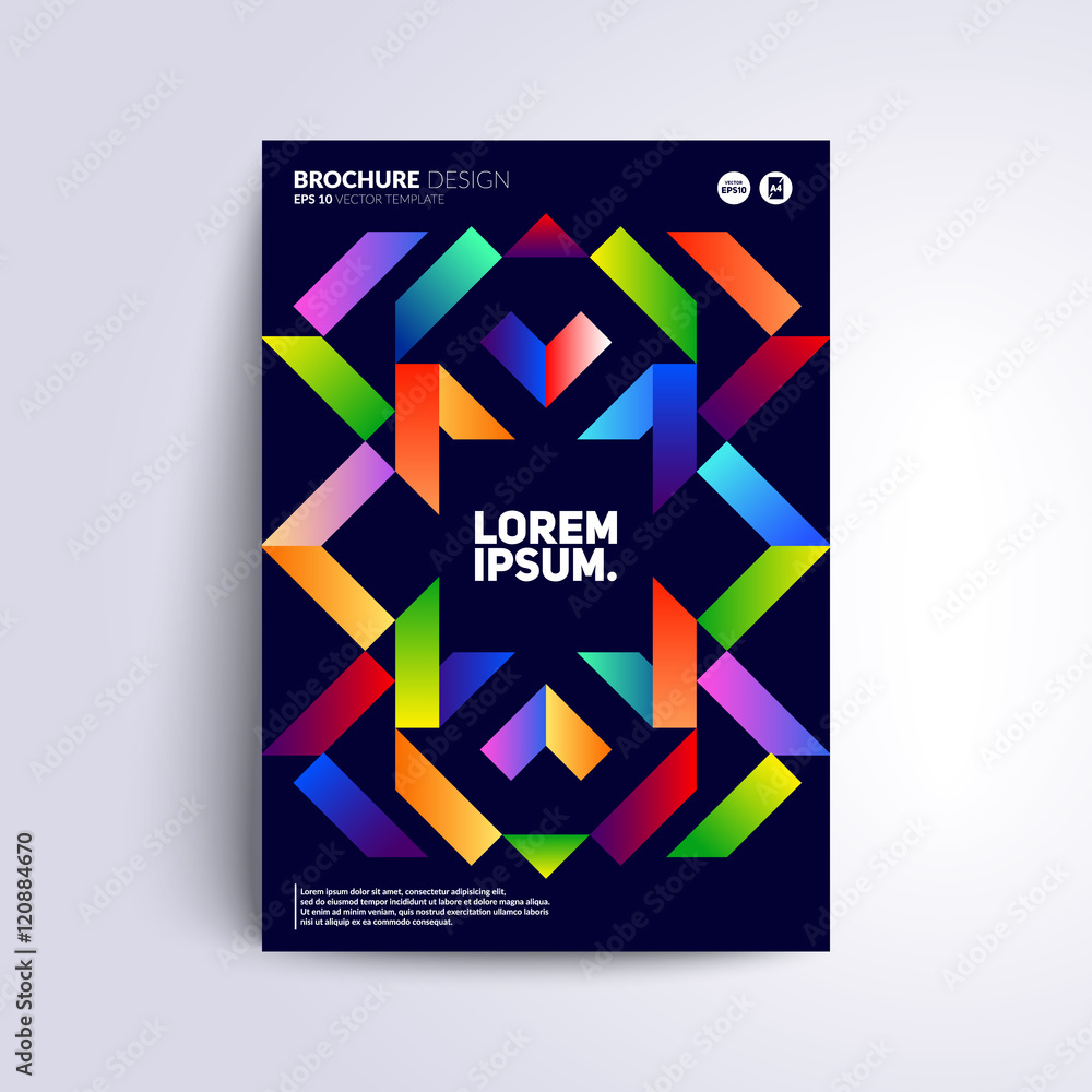 Poster abstract cover design with colorful geometric pattern. eps10 vector.
